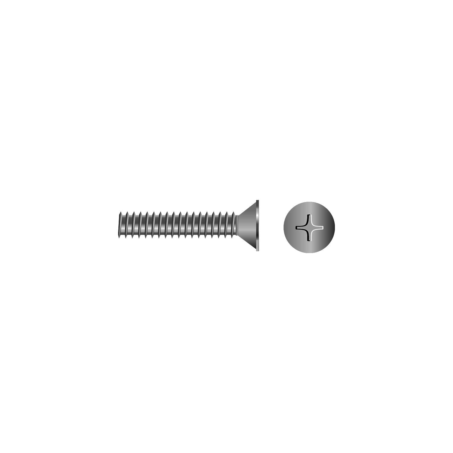 Phillips Machine Screw - Flat Head, M4-.7 x 30