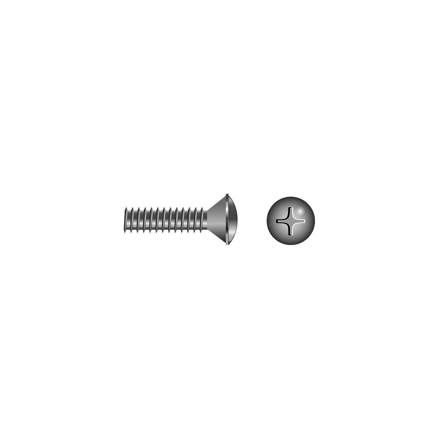 Phillips Machine Screw - Oval Head, 1/4"-20 x 1-1/4"