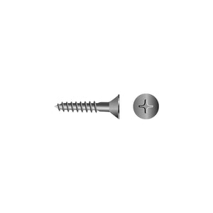 #6 x 1in 18-8 Stainless Steel Phillips Flat Head Wood Screw, 100/PK