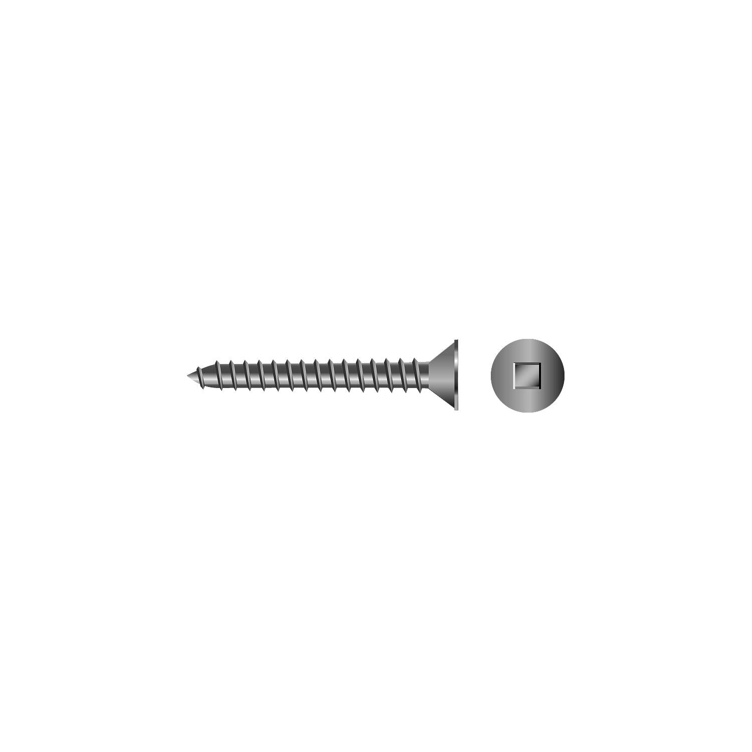 Square Tapping Screw - Flat Head,#8 x 1-1/2"