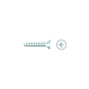 #6 x 1in Chrome Plated 18-8 Stainless Steel Phillips Flat Head Tapping Screw, 50/PK