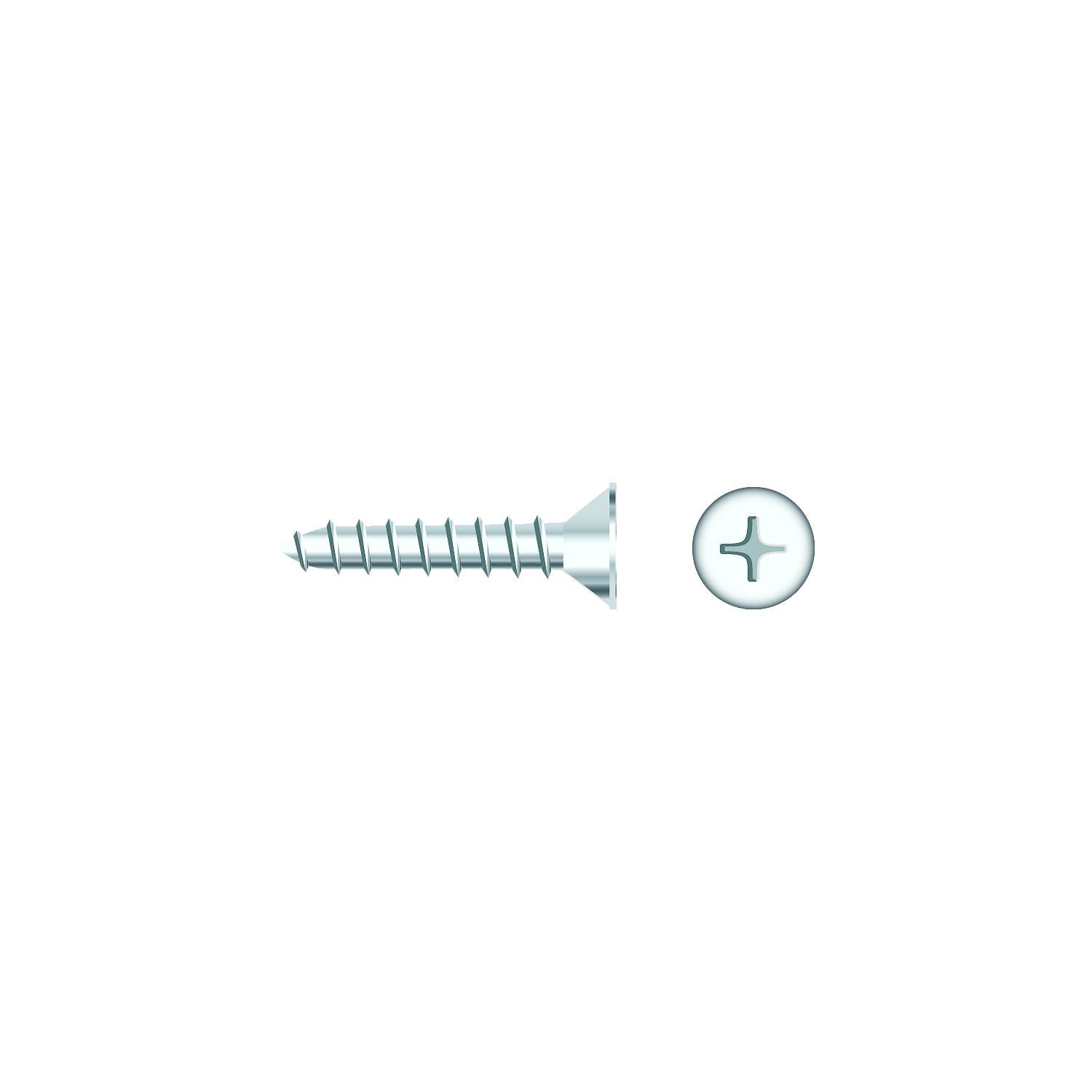 Seachoice 01753 Chrome Plated SS Phillips Tapping Screw - Flat Head, #8 x 3/4"