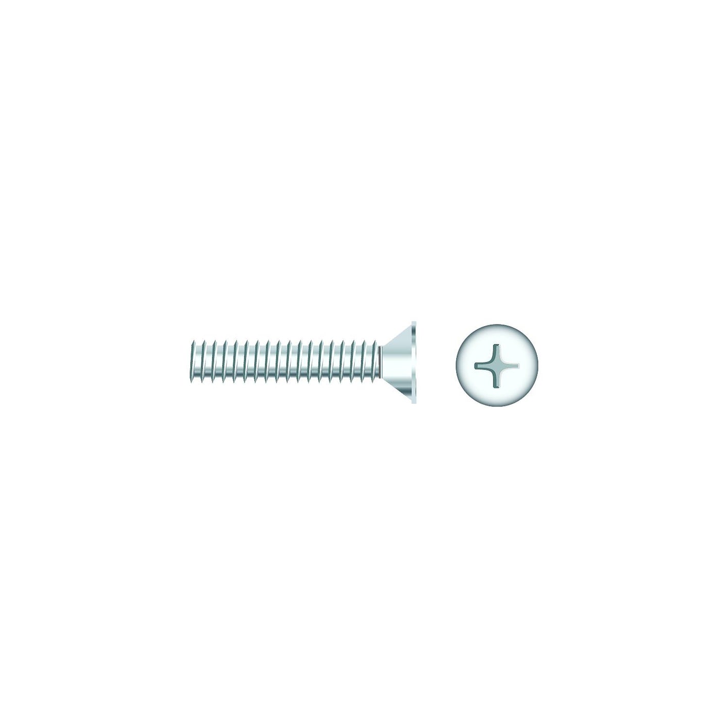 Seachoice 01791 Chrome Plated SS Phillips Machine Screw - Flat Head, 1/4-20 x 2"