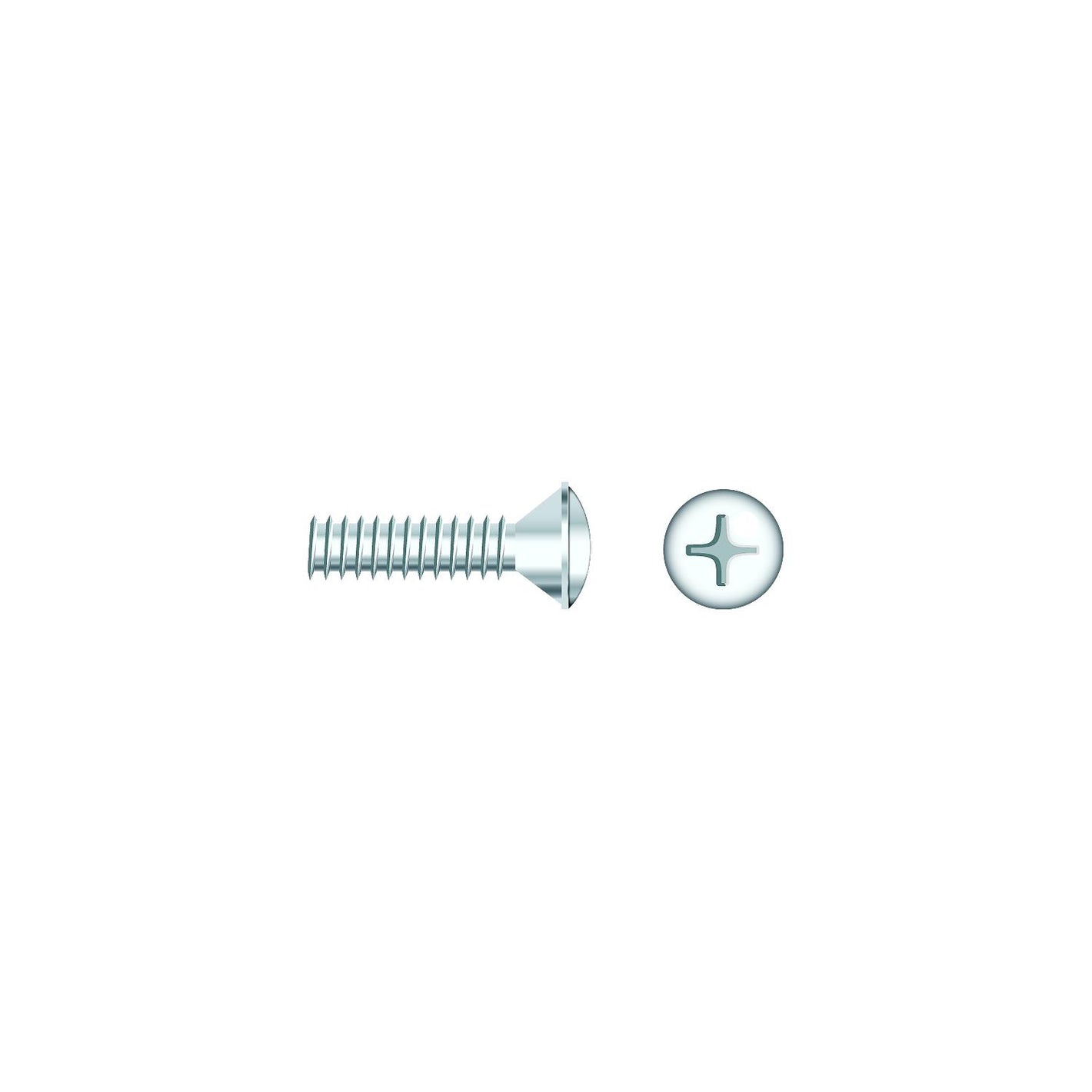 Seachoice 01806 Chrome Plated SS Phillips Machine Screw - Oval Head, 10-24 x 1"