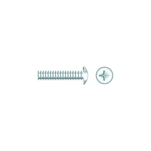 1/4-20 x 1in Chrome Plated 18-8 Stainless Steel Phillips Truss Head Machine Screw, 25/PK