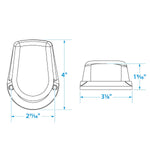 Seachoice LED Bow Light, Marine Navigation, Chrome Bi-Color, 4 In.