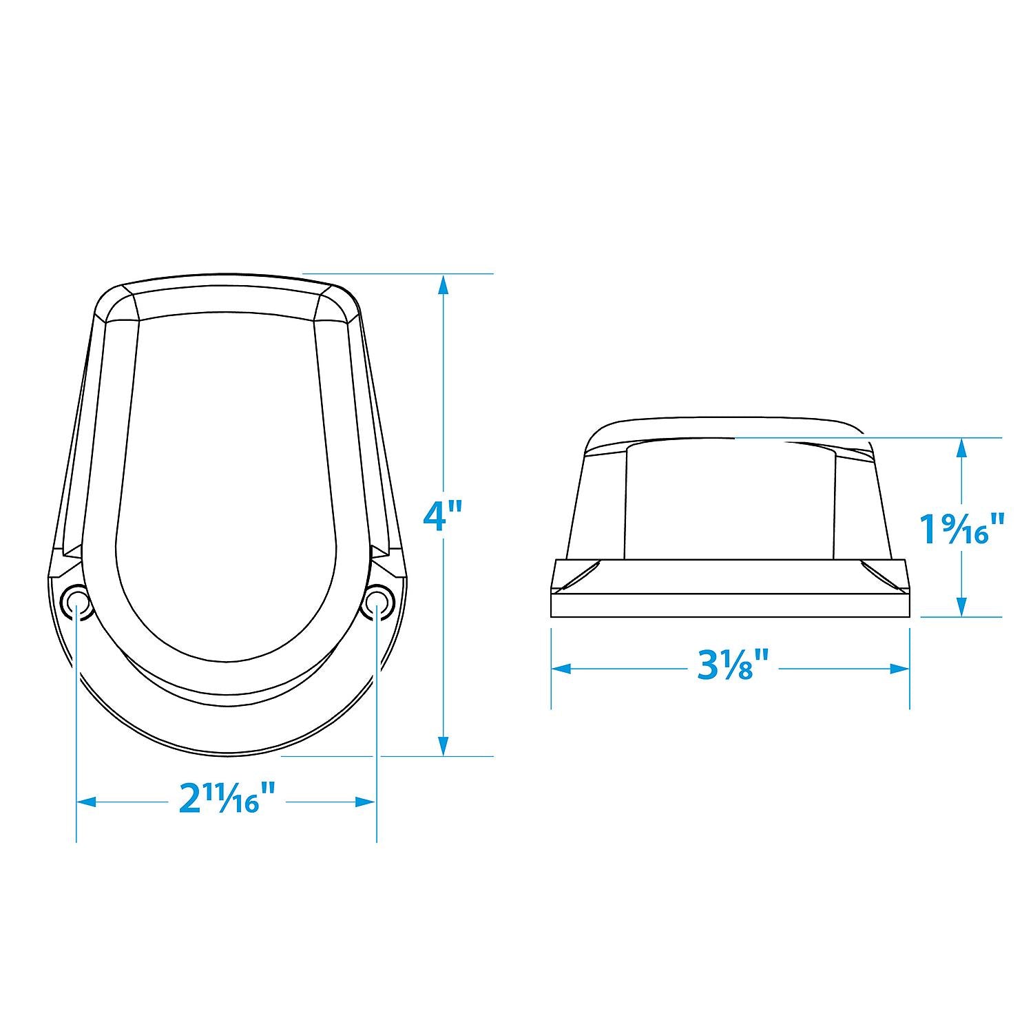 Seachoice LED Bow Light, Marine Navigation, Chrome Bi-Color, 4 In.