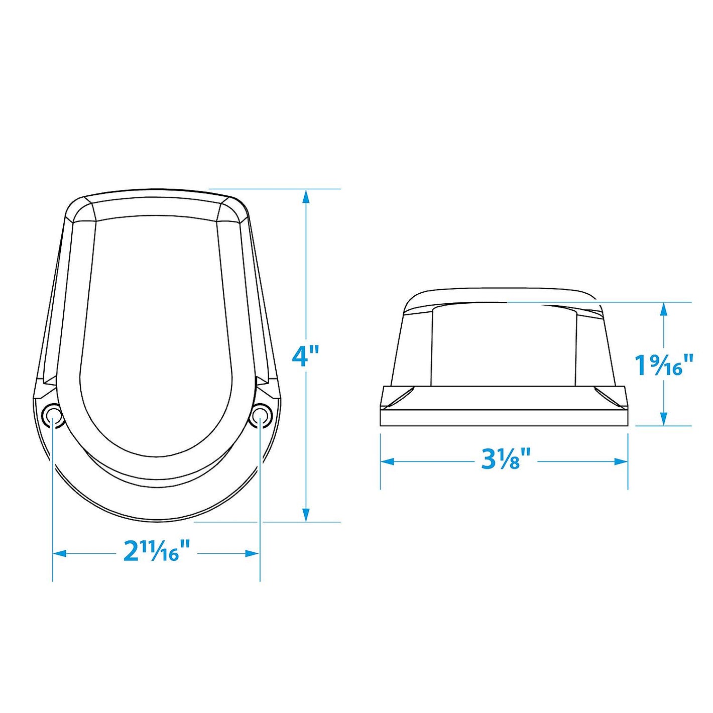 Seachoice LED Bow Light, Marine Navigation, Chrome Bi-Color, 4 In.