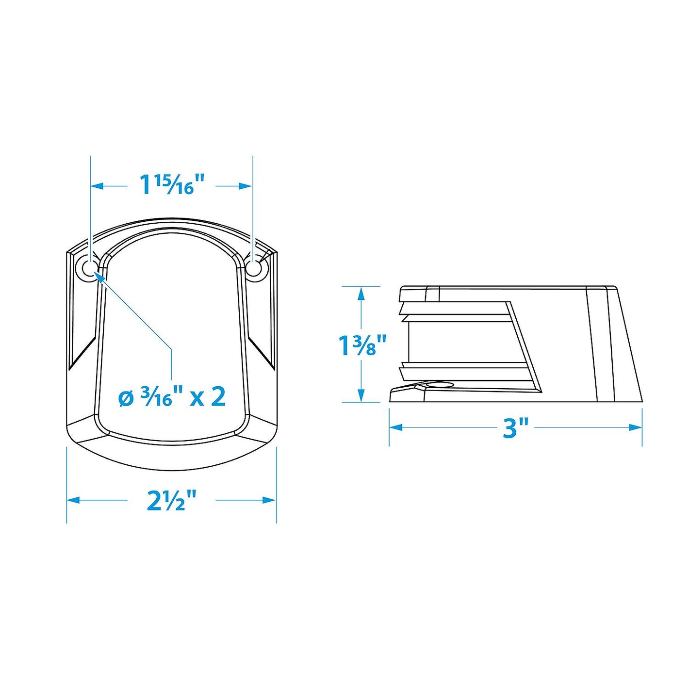 Seachoice Bow Light, Marine Navigation, Chrome Bi-Color, 2.75 In.