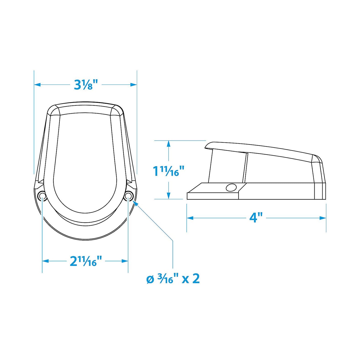 Seachoice Bow Light, Marine Navigation, Chrome Bi-Color, 4 In.
