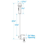 Seachoice Bi-Color Portable Battery-Operated Boat Navigation Stern Light, Horizontal Clamp Mount