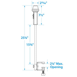 Seachoice Bi-Color Portable Battery-Operated Boat Navigation Stern Light, Horizontal Clamp Mount