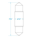 Seachoice Replacement Incandescent Bulbs With Festoon Base, 12V, 3 Watt, Pack of 2