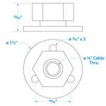 Seachoice 10031 Chrome Plated Brass Cable Outlet - 3/8"