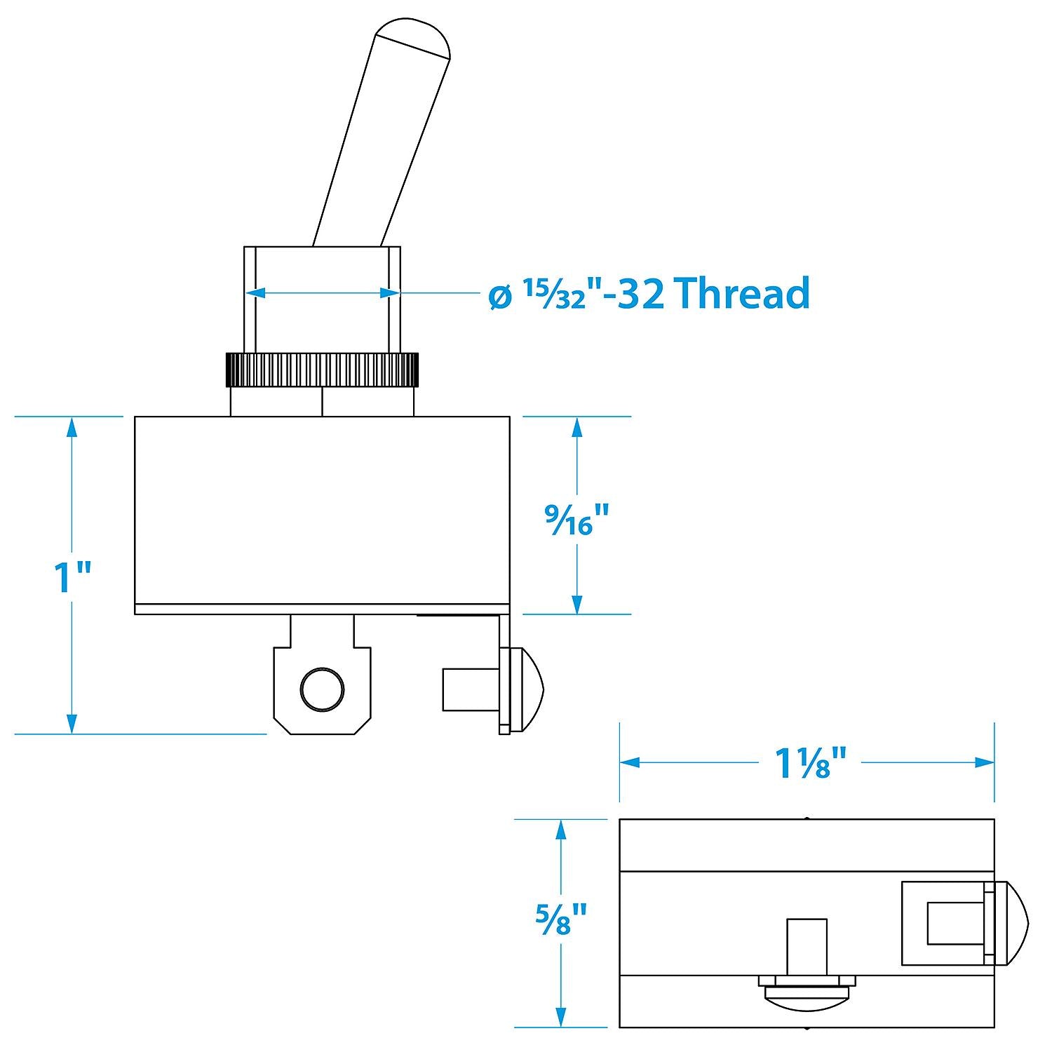 Seachoice 2-Position Heavy Duty Toggle Switch, Off/Momentary On