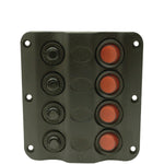 Seachoice LED 12V 4-Switch Distibution Panel, Pre-Wired, Boat Panel Mount