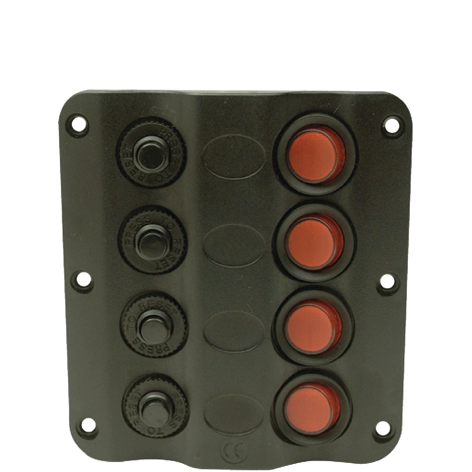 Seachoice LED 12V 4-Switch Distibution Panel, Pre-Wired, Boat Panel Mount