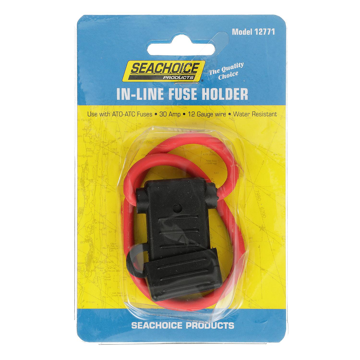 Seachoice In-Line Fuse Holder, Waterproof, 30 Amp Fuse