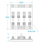 Seachoice 4-Gang Fuse and Terminal Block, Brass Clips and Contacts, SFE 20 Amp of 3AG Fuse