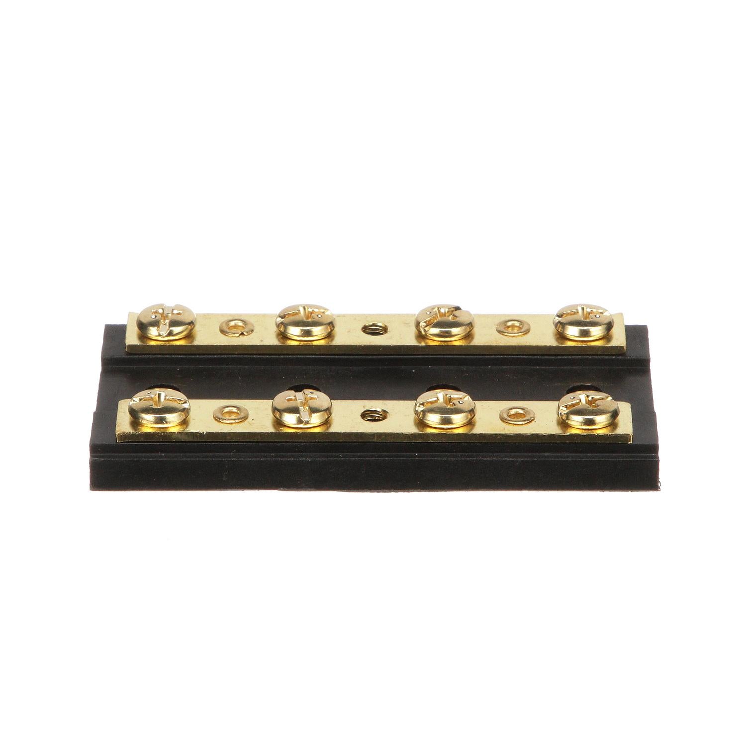 Seachoice Terminal Block, 4-Gang, Plastic Base with Brass Hardware