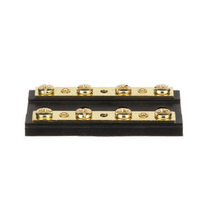 Seachoice Terminal Block, 4-Gang, Plastic Base with Brass Hardware