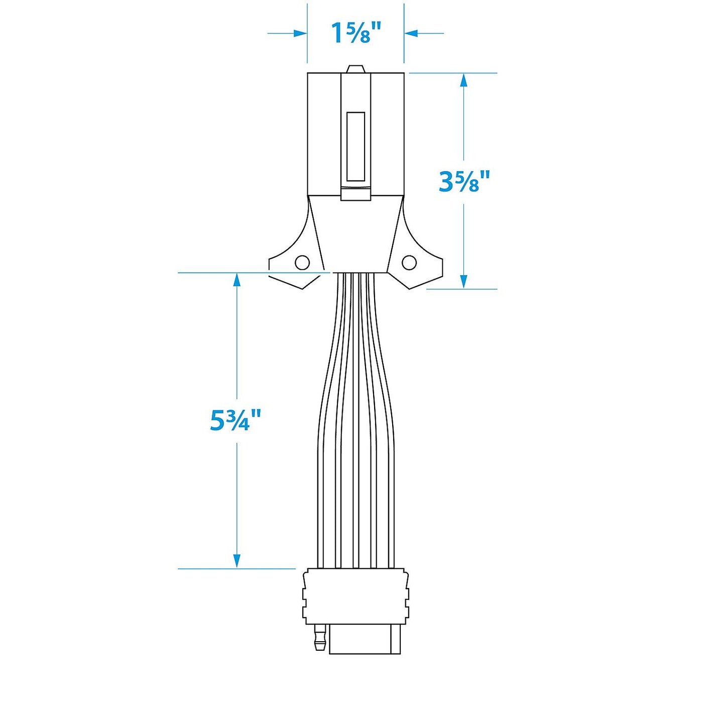Seachoice 7-Way Round to 5-Way Flat Boat Trailer Adapter Plug, 8 in.