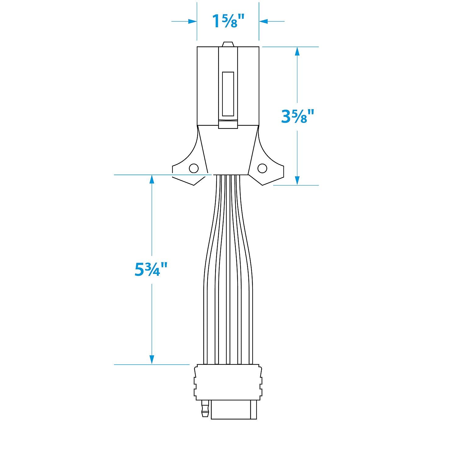 Seachoice 7-Way Round to 5-Way Flat Boat Trailer Adapter Plug, 8 in.