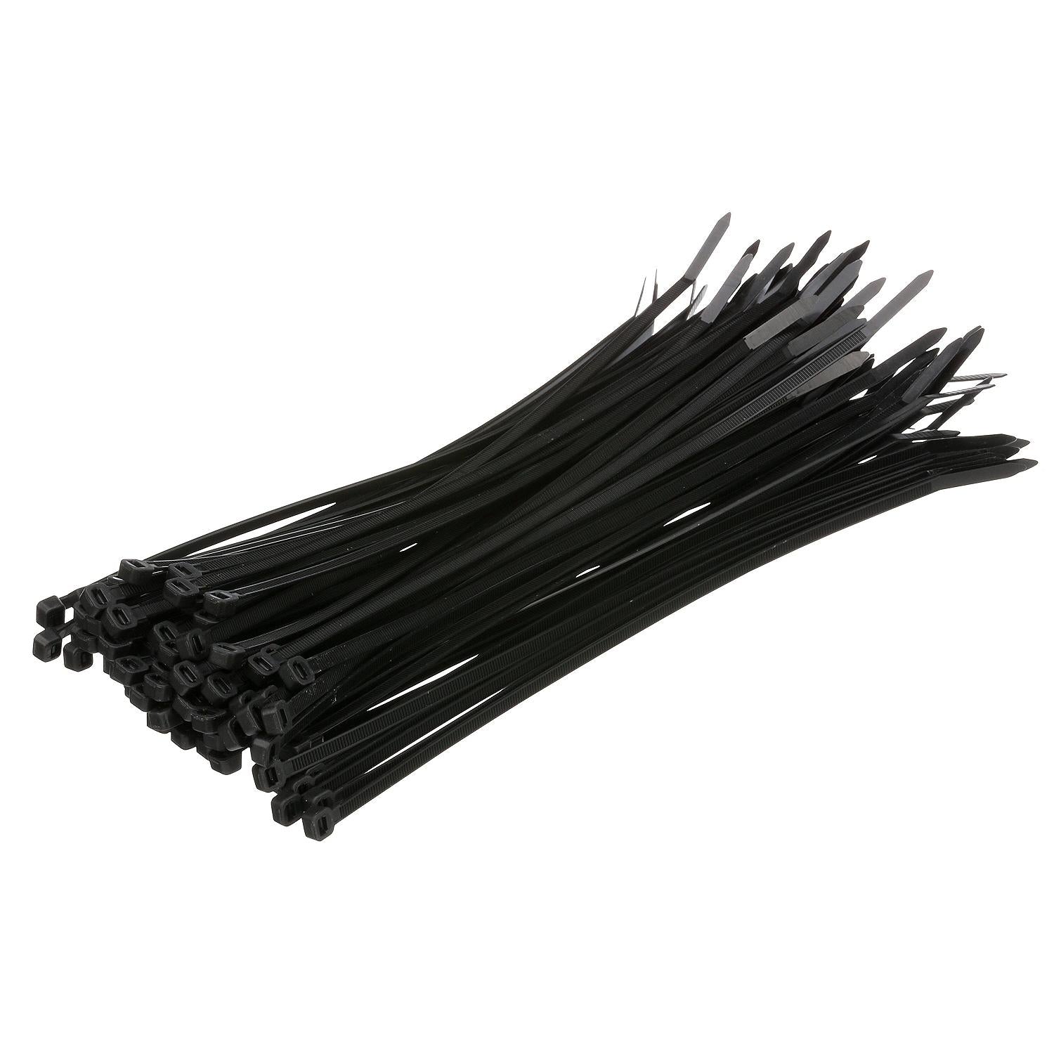 Seachoice Cable Ties, 11 in. Long, 50 Lbs. Max Load, UV Black, Pack of 500