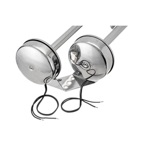 Seachoice Dual Trumpet Electric Horn, Stainless Steel, 123 dB Rating, 24V, 5 Max Amps. 18-1/2 in. L X 8 in. W X 5 in. H