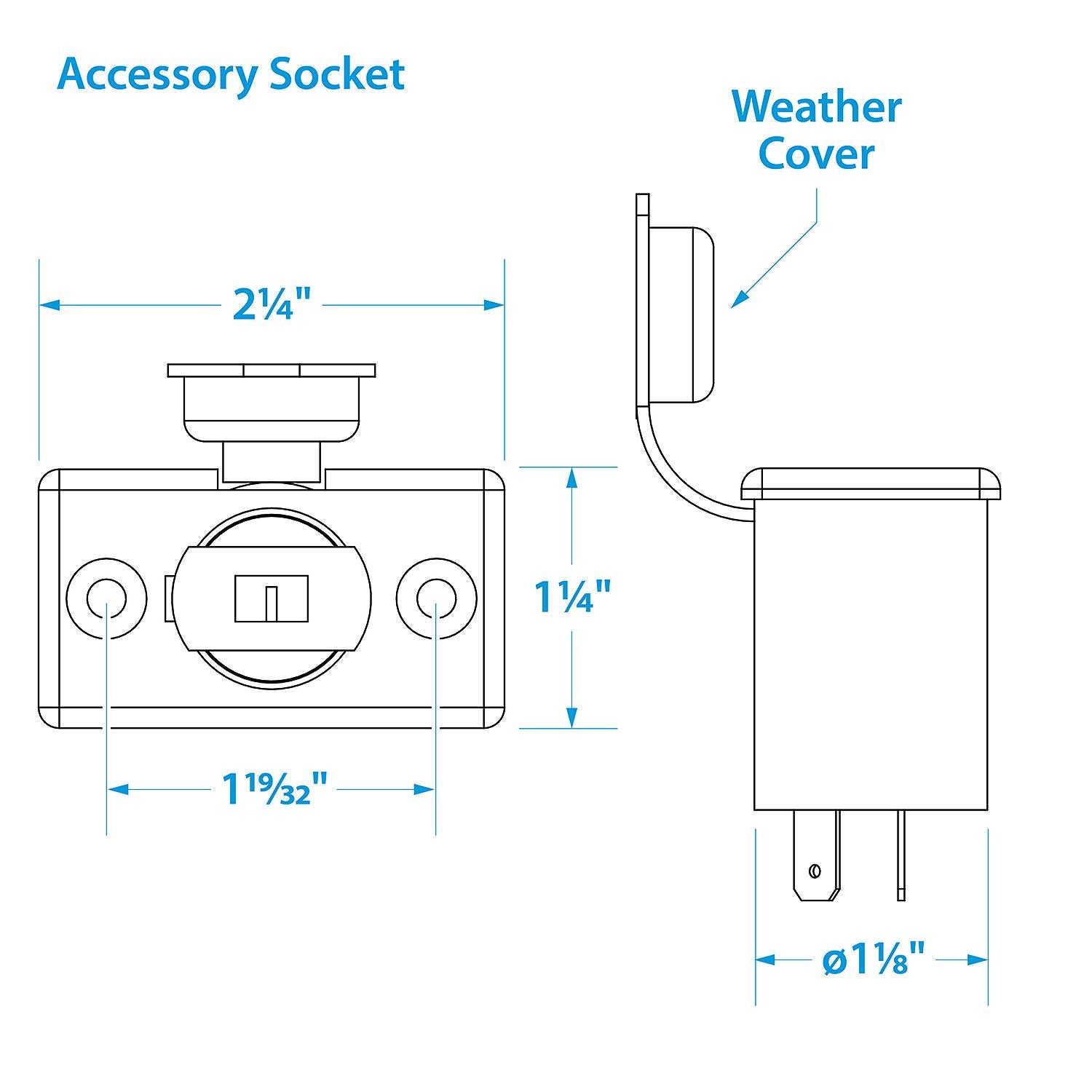 Seachoice Accessory Plug and Socket, 12V Spotlight