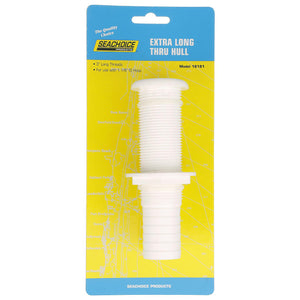 Seachoice Polypropylene Extra Long Thru-Hull Connector for 3/4 in. ID Hose, White Finish