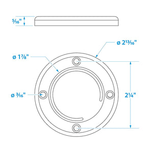 Seachoice Boat Self-Bailing Cockpit Mounted, 2-7/8 In. Scupper Valve Kit
