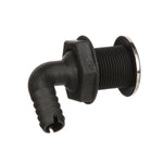 Seachoice 90-Degree Thru-Hull Connector, Fits 3/4 In. ID Hose, 1-3/8 In. Max Hull, White
