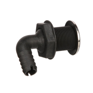 Seachoice 90-Degree Thru-Hull Connector, Fits 3/4 In. ID Hose, 1-3/8 In. Max Hull, White