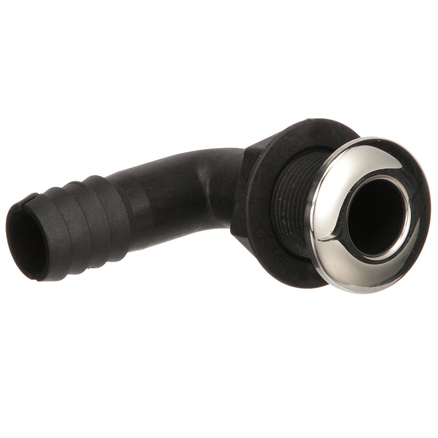 Seachoice 90-Degree Thru-Hull Connector, Fits 1-1/8 In. ID Hose, 1-3/8 In. Max Hull