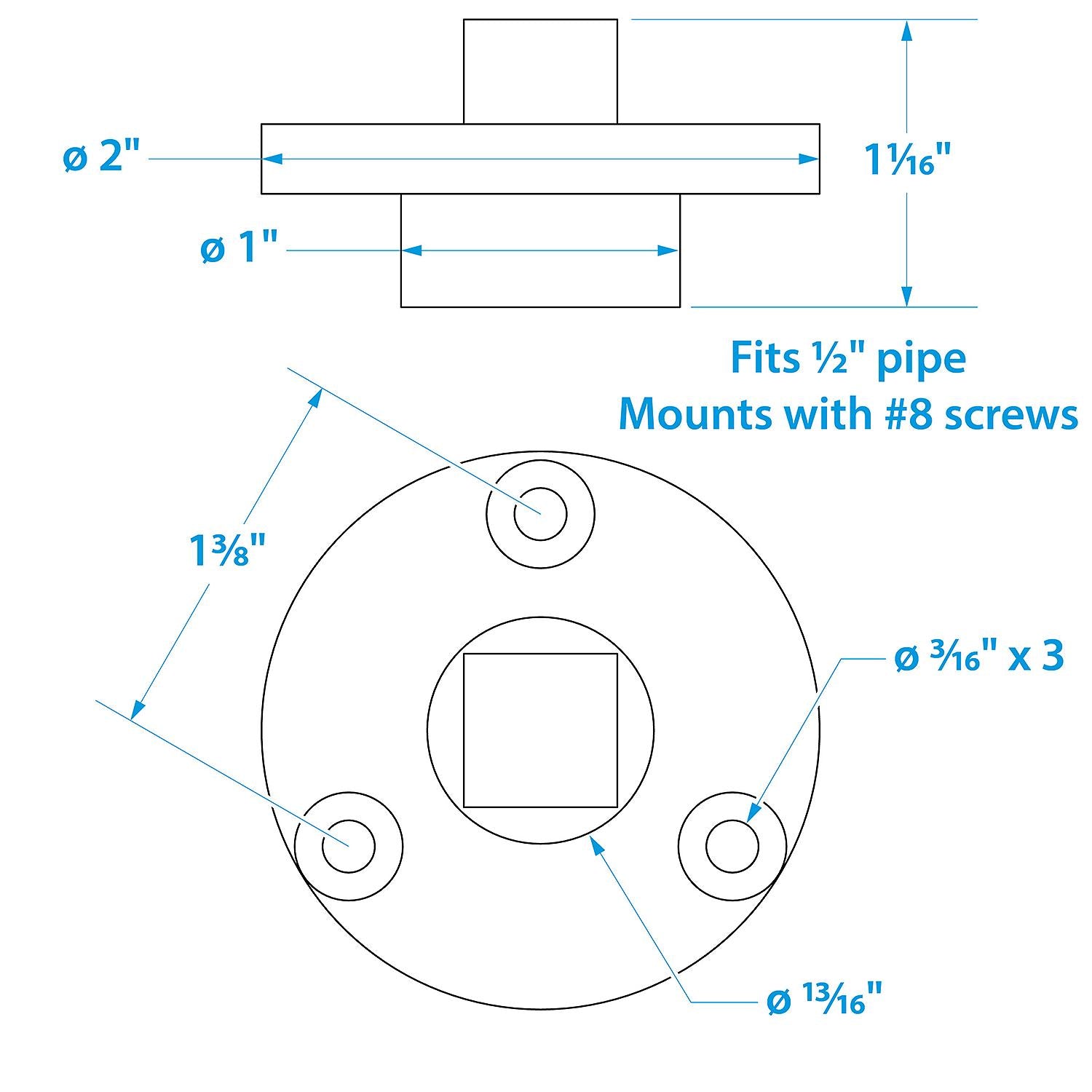 Seachoice Garboard Drain Plug, Stainless Steel, Fits 1/2 In. Pipe, Includes Flange and Plug