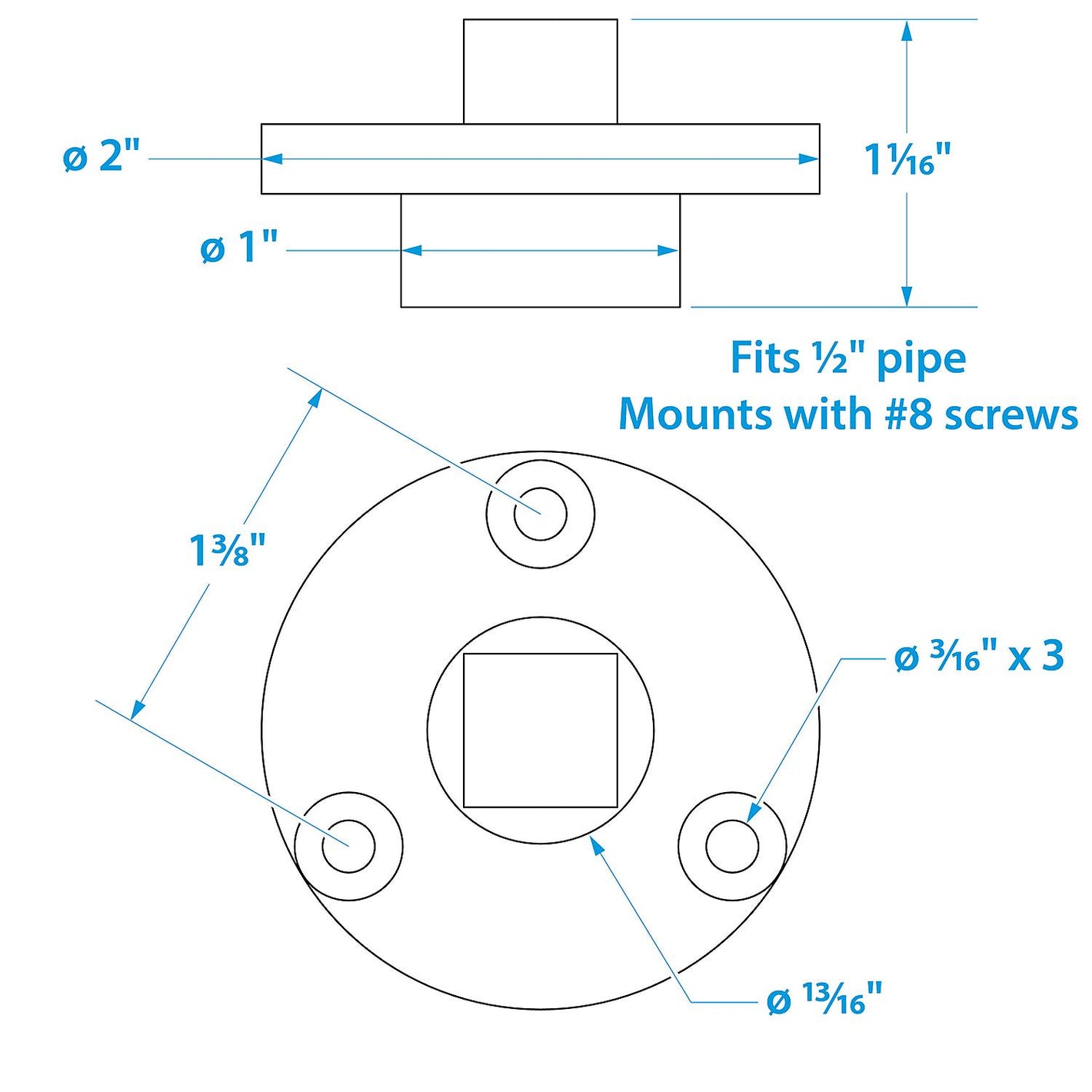 Seachoice Garboard Drain Plug, Stainless Steel, Fits 1/2 In. Pipe, Includes Flange and Plug