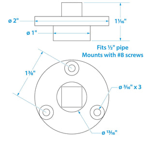 Seachoice Garboard Drain Plug, Stainless Steel, Fits 1/2 In. Pipe, Includes Flange and Plug