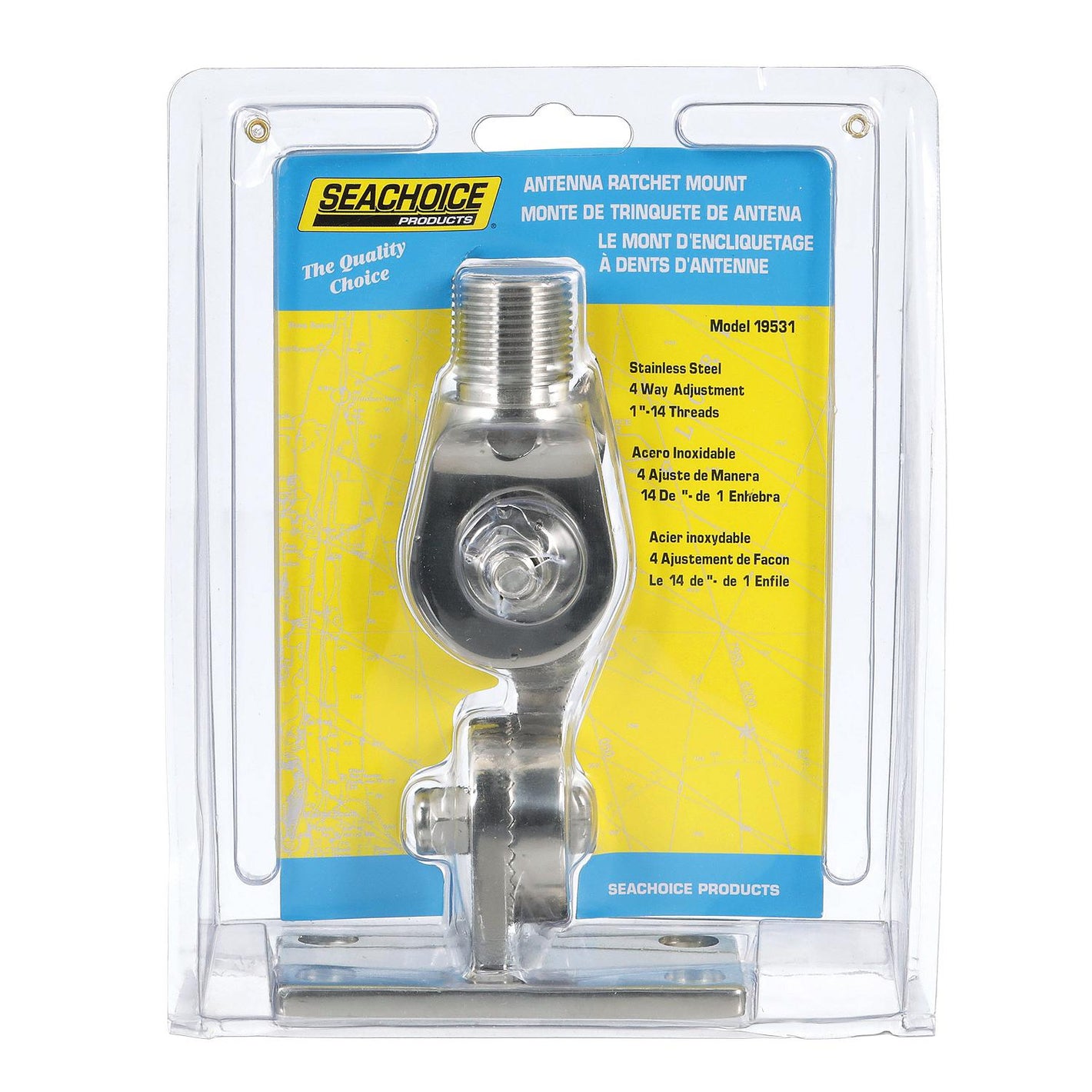 Seachoice Antenna 4-Way Ratchet Mount With Heavy-Duty Handle