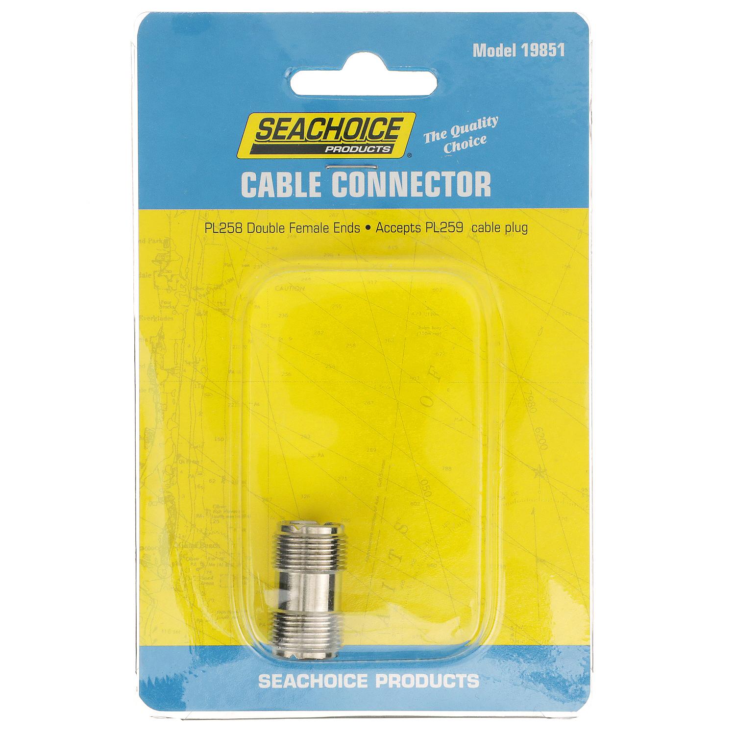 Seachoice PL258 Double Male Adapter, VHF Cable Antenna Connector