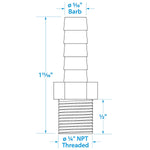 Seachoice Brass Male Hose Barb