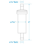 Seachoice in-Line Fuel Filter, 5/16 in., Plastic, Outboard, 20 Micron