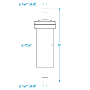 Seachoice in-Line Fuel Filter, 1/4 in., Plastic, Outboard, 20 Micron