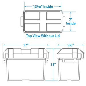 Seachoice USCG-Approved Marine Group 24 Series Standard Battery Box with Strap & Mounting Kit