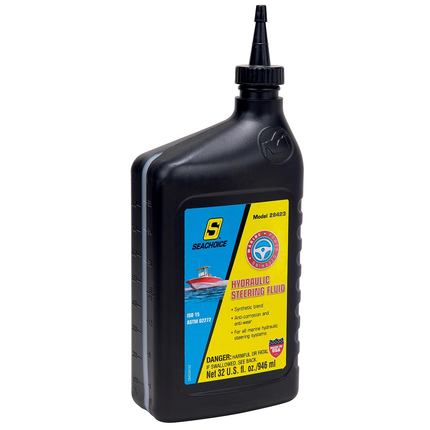 Seachoice 28423 Hydraulic Steering Fluid - Synthetic Blend, ISO 15, 1 Qt.