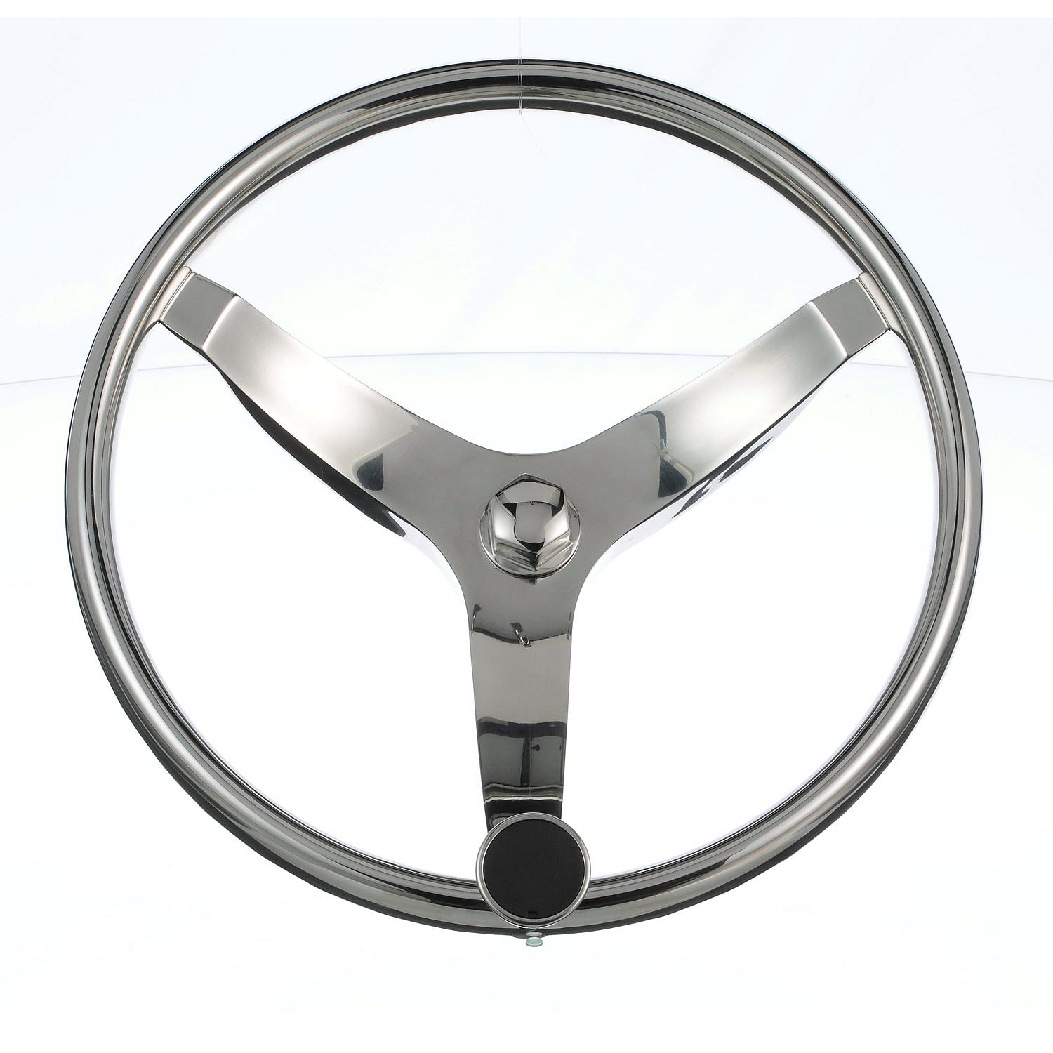 Seachoice Stainless Steel Sports Steering Wheel With Turning Knob