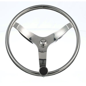 Seachoice Stainless Steel Sports Steering Wheel With Turning Knob