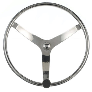 Seachoice Stainless Steel Sports Steering Wheel With Turning Knob