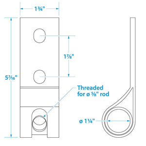 Seachoice Stainless Steel Lifting Eye Adapter Plate For Use with 30231 & 30241