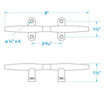 Seachoice Stainless Steel Hollow Base Cleat